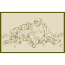 download Resting Chimpanzee clipart image with 45 hue color