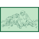 download Resting Chimpanzee clipart image with 135 hue color