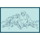 download Resting Chimpanzee clipart image with 180 hue color