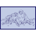download Resting Chimpanzee clipart image with 225 hue color