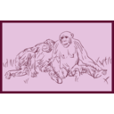 download Resting Chimpanzee clipart image with 315 hue color