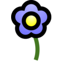 download Blue Flower clipart image with 0 hue color