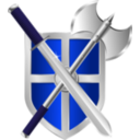 download Sword Battleaxe Shield clipart image with 225 hue color