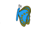 download Orange Blue Butterfly clipart image with 180 hue color
