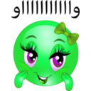 download Waw Girl Smiley Emoticon clipart image with 90 hue color