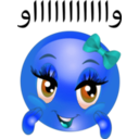 download Waw Girl Smiley Emoticon clipart image with 180 hue color