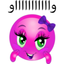 download Waw Girl Smiley Emoticon clipart image with 270 hue color
