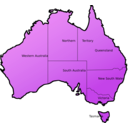 download Australia Map clipart image with 270 hue color