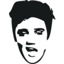 download Elvis Face clipart image with 270 hue color