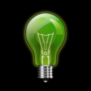 download Green Lightbulb clipart image with 0 hue color