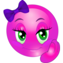 download Cute Pretty Girl Smiley Emoticon clipart image with 270 hue color