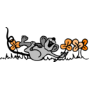 download Mouse Playing In Shamrocks clipart image with 270 hue color