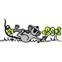 download Mouse Playing In Shamrocks clipart image with 315 hue color