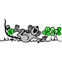 download Mouse Playing In Shamrocks clipart image with 0 hue color