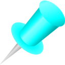 download Push Pin Icon clipart image with 180 hue color