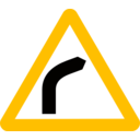 download Roadsign Curve Ahead clipart image with 45 hue color
