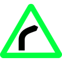 download Roadsign Curve Ahead clipart image with 135 hue color