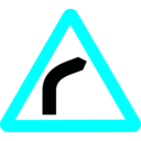 download Roadsign Curve Ahead clipart image with 180 hue color