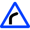 download Roadsign Curve Ahead clipart image with 225 hue color