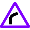 download Roadsign Curve Ahead clipart image with 270 hue color