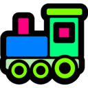 download Toy Train Icon clipart image with 90 hue color