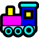 download Toy Train Icon clipart image with 180 hue color