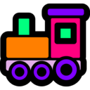 download Toy Train Icon clipart image with 270 hue color