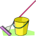download Mop And Bucket clipart image with 270 hue color