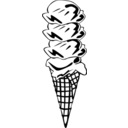 Fast Food Desserts Ice Cream Cones Waffle Quad