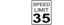 Ca Speed Limit 35 Roadsign