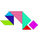 download Tangram clipart image with 135 hue color