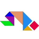 download Tangram clipart image with 180 hue color