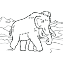download Coloring Book Mammoth clipart image with 180 hue color