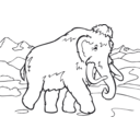 download Coloring Book Mammoth clipart image with 270 hue color