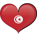 Tunisia Heart Flag