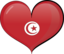 Tunisia Heart Flag