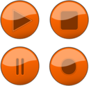 Orange Glossy Buttons