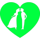 download Couple In Heart clipart image with 135 hue color