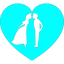 download Couple In Heart clipart image with 180 hue color