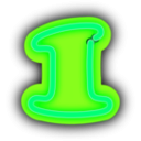 download Neon Numerals 1 clipart image with 90 hue color