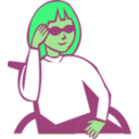 download Girl In Wheelchair clipart image with 90 hue color