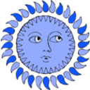 download Sun clipart image with 180 hue color