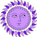 download Sun clipart image with 225 hue color