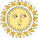 download Sun clipart image with 0 hue color