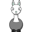 download Cartoon Llama clipart image with 180 hue color