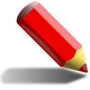 download Red Pencil clipart image with 0 hue color