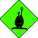 download Caution Alien clipart image with 45 hue color