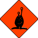 download Caution Alien clipart image with 315 hue color