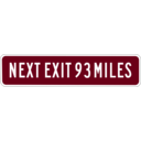 download Next Exit 93 Miles clipart image with 180 hue color