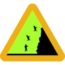 download Warning Falling Penguins clipart image with 45 hue color